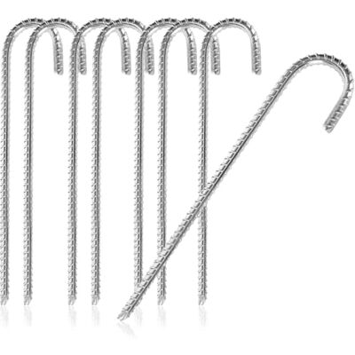 com-four ® 8 X Âncoras de chão XL de aço maciço, forma de J 30 cm, Ø 1 cm com-four ® 8 X Âncoras de chão XL de aço maciço, forma de J 30 cm, Ø 1 cm