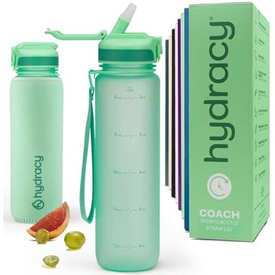 Hydracy Garrafa de Água com Canudo 1 L sem BPA Garrafa Motivacional e com Manga sem Condensação Garrafa de Ginásio à Prova de Fugas com Marcador de Tempo Desportos e Ar Livre Hydracy Garrafa de Água com Canudo 1 L sem BPA Garrafa Motivacional e com Manga sem Condensação Garrafa de Ginásio à Prova de Fugas com Marcador de Tempo Desportos e Ar Livre