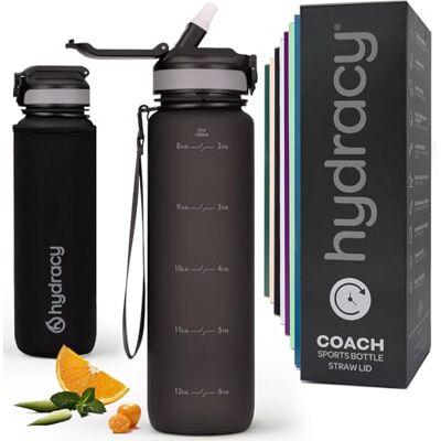 Hydracy Garrafa de Água com Canudo 1 L sem BPA Garrafa Motivacional e com Manga sem Condensação Garrafa de Ginásio à Prova de Fugas com Marcador de Tempo Desportos e Ar Livre Hydracy Garrafa de Água com Canudo 1 L sem BPA Garrafa Motivacional e com Manga sem Condensação Garrafa de Ginásio à Prova de Fugas com Marcador de Tempo Desportos e Ar Livre