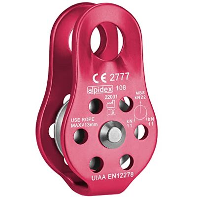 ALPIDEX Polia 22 kN Polia Fixa Bloco de Polia Norma EN12278 Cordas de até 13 mm Diâmetro Polia de Cabo Sistema de Polia a Cabo, Cor: Vermelho ALPIDEX Polia 22 kN Polia Fixa Bloco de Polia Norma EN12278 Cordas de até 13 mm Diâmetro Polia de Cabo Sistema de Polia a Cabo, Cor: Vermelho