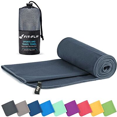 Fit-Flip , Toalha de microfibra, compacta, ultraleve, secagem rápida, em 11 cores, 8 tamanhos, para ginásio, piscina ou viagem Fit-Flip , Toalha de microfibra, compacta, ultraleve, secagem rápida, em 11 cores, 8 tamanhos, para ginásio, piscina ou viagem