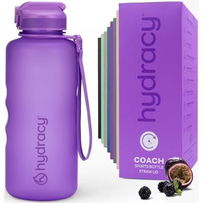 Hydracy Garrafa de água com marcador de tempo e tampa com palhinha 2L Hydracy Garrafa de água com marcador de tempo e tampa com palhinha 2L