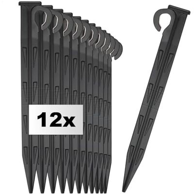 com-four ® 12 x Estaca de chão de plástico, piqueta exterior Camping jardim praia com-four ® 12 x Estaca de chão de plástico, piqueta exterior Camping jardim praia