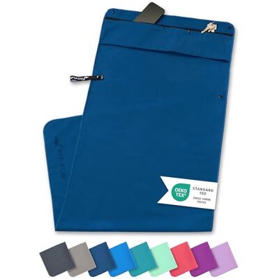Fit-Flip Toalha Fitness Ginásio com Compartimento de Zíper + Clip magnético Multifuncional, de Secagem rápida e Leve As Toalhas de Microfibra para Yoga e Ginásio Azul Marinho Fit-Flip Toalha Fitness Ginásio com Compartimento de Zíper + Clip magnético Multifuncional, de Secagem rápida e Leve As Toalhas de Microfibra para Yoga e Ginásio Azul Marinho