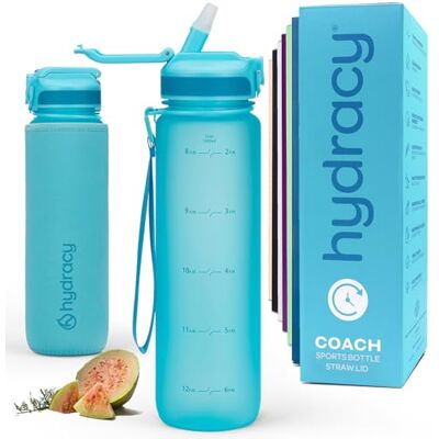 Hydracy Garrafa de Água com Canudo 1 L sem BPA Garrafa Motivacional e com Manga sem Condensação Garrafa de Ginásio à Prova de Fugas com Marcador de Tempo Desportos e Ar Livre Hydracy Garrafa de Água com Canudo 1 L sem BPA Garrafa Motivacional e com Manga sem Condensação Garrafa de Ginásio à Prova de Fugas com Marcador de Tempo Desportos e Ar Livre