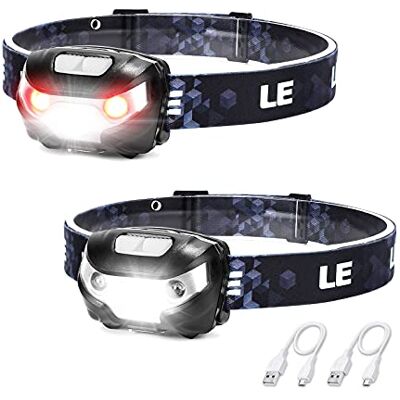 Lighting EVER LE Lanterna de cabeça LED recarregável - Pack com 2, 1000L Super Brilhante à prova d’água Lighting EVER LE Lanterna de cabeça LED recarregável - Pack com 2, 1000L Super Brilhante à prova d’água