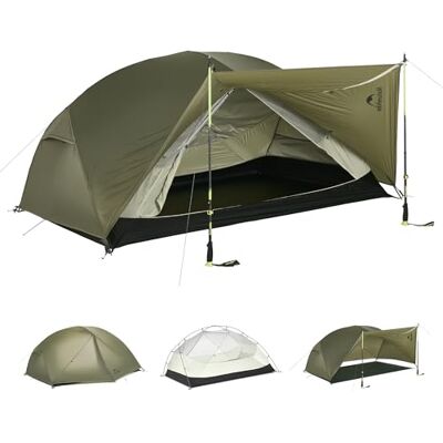 Naturehike Tenda de campismo Mongar Pro ultraleve, resistente ao vento, impermeável, para trekking, portátil, para 1, 2 e 3 pessoas, 3-4 estações, para campismo, caminhadas Naturehike Tenda de campismo Mongar Pro ultraleve, resistente ao vento, impermeável, para trekking, portátil, para 1, 2 e 3 pessoas, 3-4 estações, para campismo, caminhadas