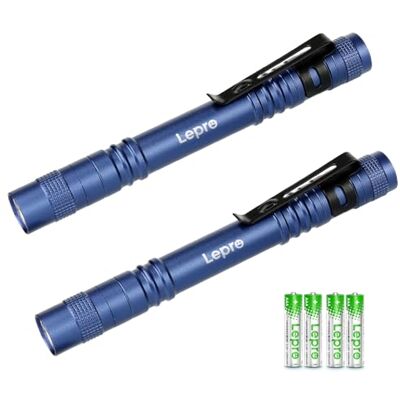 Lepro Lanterna pequena, 3 modos de iluminação, 3 AAA incluídas, azul, 2 unidades Lepro Lanterna pequena, 3 modos de iluminação, 3 AAA incluídas, azul, 2 unidades