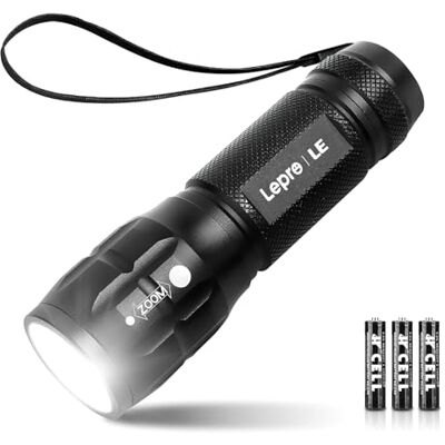 Lepro Lanterna LED LE1000, Lanternas LED Portáteis de Alta Potência com Zoom, Lanterna Tática de Alumínio à Prova D'água IPX4 para Ciclismo, Campismo, Caminhadas, Emergência etc. [3 Pilhas AAA Portátil Linterna Potente, IPX4 Impermeable, Táctica de Alum Lepro Lanterna LED LE1000, Lanternas LED Portáteis de Alta Potência com Zoom, Lanterna Tática de Alumínio à Prova D'água IPX4 para Ciclismo, Campismo, Caminhadas, Emergência etc. [3 Pilhas AAA Portátil Linterna Potente, IPX4 Impermeable, Táctica de Alum