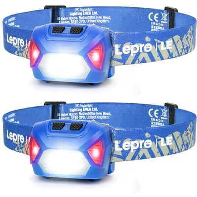 Lepro Lighting EVER lanterna frontal LED recarregável 2000lux embalagem de 2 Lepro Lighting EVER lanterna frontal LED recarregável 2000lux embalagem de 2