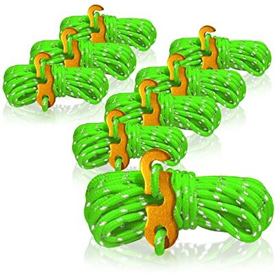 com-four ® 8X Cordas refletoras em verde, corda de loja com fivela com-four ® 8X Cordas refletoras em verde, corda de loja com fivela