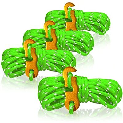 com-four ® 4 x vento, a cada 4 m para campismo, refletores em verde corda de tenda com fivela de alumínio corda de tensão corda de campismo corda de corda corda de loja com-four ® 4 x vento, a cada 4 m para campismo, refletores em verde corda de tenda com fivela de alumínio corda de tensão corda de campismo corda de corda corda de loja