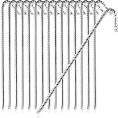 com-four ® 16 x Âncoras de chão XL de aço maciço, forma de J 42 cm com-four ® 16 x Âncoras de chão XL de aço maciço, forma de J 42 cm