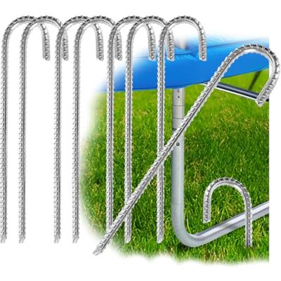 com-four ® 8 X Âncoras de chão XL de aço maciço, forma de J 38 cm, Ø 1 cm com-four ® 8 X Âncoras de chão XL de aço maciço, forma de J 38 cm, Ø 1 cm