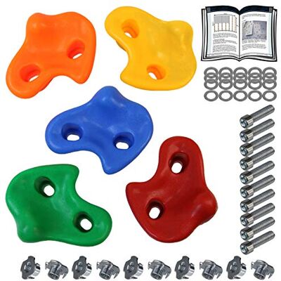 ALPIDEX Pegas de escalada para crianças, capacidade de carga 200 kg, material de fixação incluído, diferentes quantidades multicoloridas 5 peças Agarres, Infantil, Muro, Piedras, Boulder, Accesorios, desde 3 años, hasta 200 kg, tornillos incluidos, plás ALPIDEX Pegas de escalada para crianças, capacidade de carga 200 kg, material de fixação incluído, diferentes quantidades multicoloridas 5 peças Agarres, Infantil, Muro, Piedras, Boulder, Accesorios, desde 3 años, hasta 200 kg, tornillos incluidos, plás