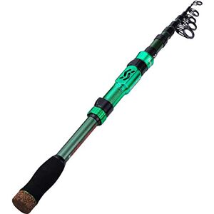Sougayilang Vara de pesca telescópica, fibra de carbono de 24 toneladas, suporte de carretel usinado CNC, cabo confortável de EVA, vara de pesca de viagem para pesca de truta, verde, 1,8 m Sougayilang Vara de pesca telescópica, fibra de carbono de 24 toneladas, suporte de carretel usinado CNC, cabo confortável de EVA, vara de pesca de viagem para pesca de truta, verde, 1,8 m
