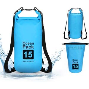 supregear Dry Bag, bolsa impermeável de 15 l, mochila versátil com alça de ombro dupla para navegar, caminhadas, caiaque, pesca, campismo e outras aventuras ao ar livre, azul supregear Dry Bag, bolsa impermeável de 15 l, mochila versátil com alça de ombro dupla para navegar, caminhadas, caiaque, pesca, campismo e outras aventuras ao ar livre, azul