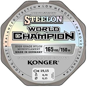 Konger Sedal World Champion revestido de fluorocarbono, 0,10 – 0,30 mm/150 m, monofilamento, muito resistente -, 0,25 mm / 150 m Konger Sedal World Champion revestido de fluorocarbono, 0,10 – 0,30 mm/150 m, monofilamento, muito resistente -, 0,25 mm / 150 m
