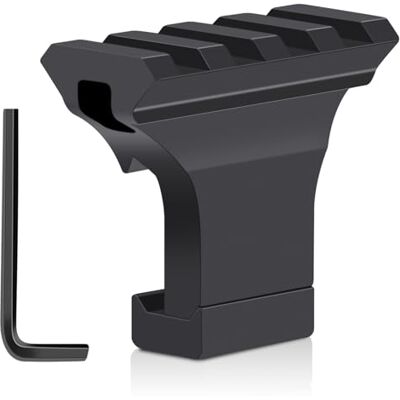 LONSEL Suporte de calha Picatinny de 90°, 3, 4, 5 ranhuras, deslocamento de 90 graus, adaptador de perfil baixo de alumínio para lanterna, ótica de visão laser LONSEL Suporte de calha Picatinny de 90°, 3, 4, 5 ranhuras, deslocamento de 90 graus, adaptador de perfil baixo de alumínio para lanterna, ótica de visão laser
