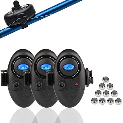 Shackcom 3 Sistema Eletrônico de Alarme de Pesca de Mordida Sensível com Indicador LED Luminoso Ajuste de Som Vibração na Vara de Pesca Equipamento de Pesca para Pescadores Shackcom 3 Sistema Eletrônico de Alarme de Pesca de Mordida Sensível com Indicador LED Luminoso Ajuste de Som Vibração na Vara de Pesca Equipamento de Pesca para Pescadores