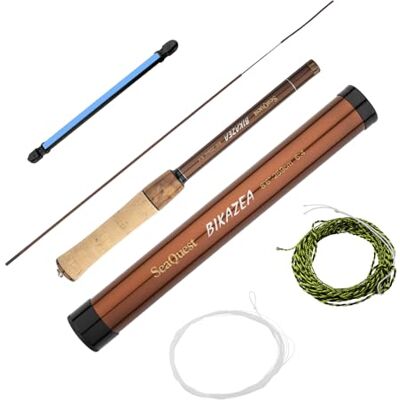 Seaquest Vara de pesca Tenkara Rod viajante portátil elástico poste de fundição com tubo de armazenamento Seaquest Vara de pesca Tenkara Rod viajante portátil elástico poste de fundição com tubo de armazenamento