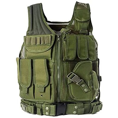 N / A Colete tático militar para homens, colete tático ajustável série Elite, caça ao ar livre, caça, pesca, caminhadas, jogo de guerra da Airsoft N / A Colete tático militar para homens, colete tático ajustável série Elite, caça ao ar livre, caça, pesca, caminhadas, jogo de guerra da Airsoft