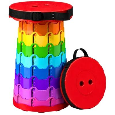 MAGIC SELECT Banqueta dobrável portátil com alça de transporte Banco telescópico de altura ajustável. Cadeira portátil para campismo, praia, pesca MAGIC SELECT Banqueta dobrável portátil com alça de transporte Banco telescópico de altura ajustável. Cadeira portátil para campismo, praia, pesca