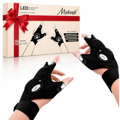 Mylivell Luvas de lanterna LED, presentes originais para homem, mãinhas, pai, bricolage, pesca noturna, reparação de carros, campismo, caça, ferramenta luminosa mãos livres Mylivell Luvas de lanterna LED, presentes originais para homem, mãinhas, pai, bricolage, pesca noturna, reparação de carros, campismo, caça, ferramenta luminosa mãos livres