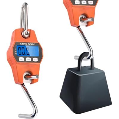 Aicharynic Báscula colgante digital de 300 kg con gancho, báscula electrónica de grúa LCD, portátil con sensor preciso para viajes, vida familiar, maleta, pesca Aicharynic Báscula colgante digital de 300 kg con gancho, báscula electrónica de grúa LCD, portátil con sensor preciso para viajes, vida familiar, maleta, pesca