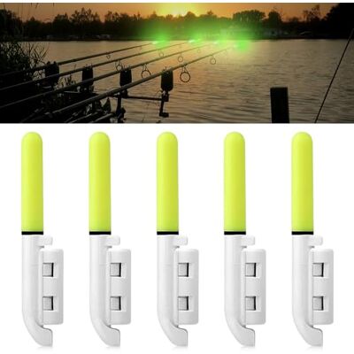Riisoyu 5 Sinos de alarme de pesca, LED luz noturna para pesca impermeáveis alarme de mordida de pesca noturna com fivela alarme de mordida de pesca noturna para cana de pesca do mar, verde Riisoyu 5 Sinos de alarme de pesca, LED luz noturna para pesca impermeáveis alarme de mordida de pesca noturna com fivela alarme de mordida de pesca noturna para cana de pesca do mar, verde