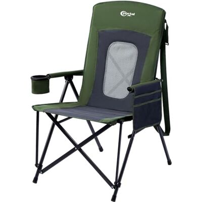 Portal Porta-cadeira de campismo dobrável e reclinável, com encosto alto, resistência até 80 kg, cadeira de pesca, cadeira de jardim com bolsa e porta-copos, ideal para jardim, varanda e piquenique Portal Porta-cadeira de campismo dobrável e reclinável, com encosto alto, resistência até 80 kg, cadeira de pesca, cadeira de jardim com bolsa e porta-copos, ideal para jardim, varanda e piquenique