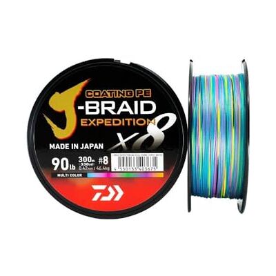 Daiwa J-Braid Expedition X8E Linha de pesca trançada (300 m), multicolorido Daiwa J-Braid Expedition X8E Linha de pesca trançada (300 m), multicolorido