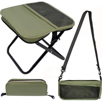 HVIHWI Banco de campismo dobrável, cadeira dobrável, pequeno e portátil, banco dobrável para campismo com alça para ombro, pesca, verde cadeira de campismo leve para exterior, lazer, viagens, 28 x 26 x 24 cm HVIHWI Banco de campismo dobrável, cadeira dobrável, pequeno e portátil, banco dobrável para campismo com alça para ombro, pesca, verde cadeira de campismo leve para exterior, lazer, viagens, 28 x 26 x 24 cm