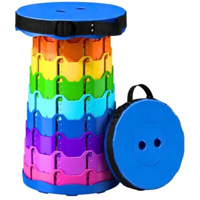 MAGIC SELECT Banqueta dobrável portátil com alça de transporte Banco telescópico de altura ajustável. Cadeira portátil para campismo, praia, pesca MAGIC SELECT Banqueta dobrável portátil com alça de transporte Banco telescópico de altura ajustável. Cadeira portátil para campismo, praia, pesca