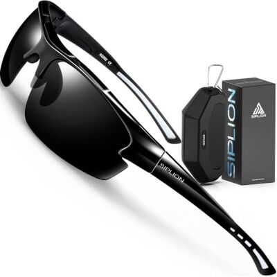 SIPLION Gafas de Sol Hombre Polarizadas Deportivas UV400 con Montura TR90 Lentes TAC CAT 3 con Diseño Envolvente Ligero y Plaquetas Nasales Antideslizantes para Pesca Ciclismo Senderismo y Conducción SIPLION Gafas de Sol Hombre Polarizadas Deportivas UV400 con Montura TR90 Lentes TAC CAT 3 con Diseño Envolvente Ligero y Plaquetas Nasales Antideslizantes para Pesca Ciclismo Senderismo y Conducción