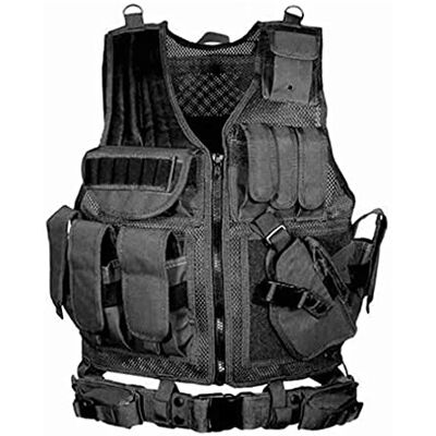 N / A Colete tático militar para homens, colete tático ajustável série Elite, caça ao ar livre, caça, pesca, caminhadas, jogo de guerra da Airsoft N / A Colete tático militar para homens, colete tático ajustável série Elite, caça ao ar livre, caça, pesca, caminhadas, jogo de guerra da Airsoft