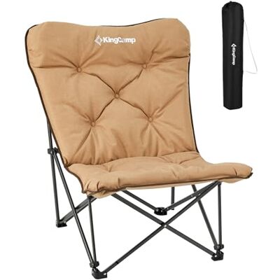 KingCamp Cadeira de campismo dobrável ergonómica, acolchoada confortável XXL Cadeira de luxo, acolchoado grosso, lavável, encosto alto, para campismo, jardim, varanda, pesca, festival, interior. KingCamp Cadeira de campismo dobrável ergonómica, acolchoada confortável XXL Cadeira de luxo, acolchoado grosso, lavável, encosto alto, para campismo, jardim, varanda, pesca, festival, interior.