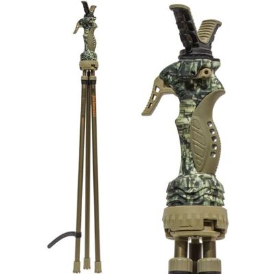 PRIMOS Hunting Trigger Stick Gen 3 Series Jim Shockey Tripé alto Bastão com altura ajustável, design leve e garfo de desmontagem rápida para caça, tiro e fotografia PRIMOS Hunting Trigger Stick Gen 3 Series Jim Shockey Tripé alto Bastão com altura ajustável, design leve e garfo de desmontagem rápida para caça, tiro e fotografia