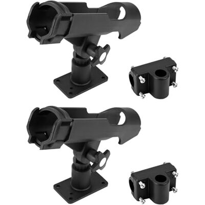 QWORK ® 2X Suporte para Varas de Pesca Ajustável em 360° Montagem Horizontal/em Paredes/em Trilhos para Corrimãos, Caiaques, Lanchas, Barcos, Cruzeiros, Iates QWORK ® 2X Suporte para Varas de Pesca Ajustável em 360° Montagem Horizontal/em Paredes/em Trilhos para Corrimãos, Caiaques, Lanchas, Barcos, Cruzeiros, Iates