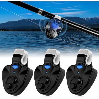 mizikuu 3 indicadores eletrónicos de mordida, LED com luz LED com sensor de movimento, luz noturna com ponta de cana de pesca com clipe, alarme para pesca mizikuu 3 indicadores eletrónicos de mordida, LED com luz LED com sensor de movimento, luz noturna com ponta de cana de pesca com clipe, alarme para pesca