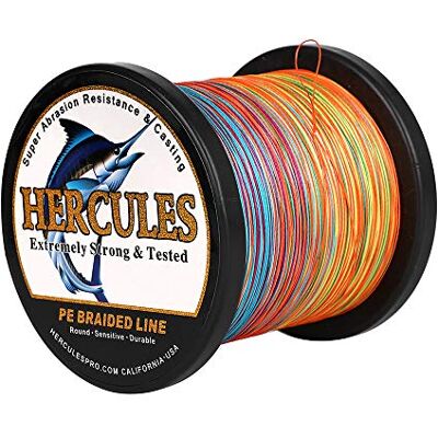 Hercules Sedal entrançado de 8 fios, 100 a 2000 m, 10-300 LB, super suave, polietileno, multifilamentos fio entrançado de pesca no mar e na água Hercules Sedal entrançado de 8 fios, 100 a 2000 m, 10-300 LB, super suave, polietileno, multifilamentos fio entrançado de pesca no mar e na água