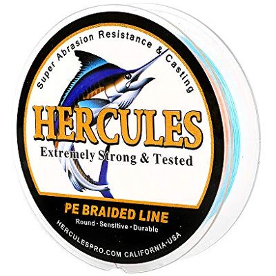 Hercules Sedal entrançado de 8 fios, 100 a 2000 m, 10-300 LB, super suave, polietileno, multifilamentos fio entrançado de pesca no mar e na água Hercules Sedal entrançado de 8 fios, 100 a 2000 m, 10-300 LB, super suave, polietileno, multifilamentos fio entrançado de pesca no mar e na água