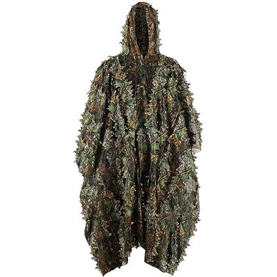PELLOR Toalha Camuflagem Ghillie Poncho Camuflado com Folhas Capa 3D Tamanho Universal para Fotografia de Camuflagem na Natureza Caça Oculto PELLOR Toalha Camuflagem Ghillie Poncho Camuflado com Folhas Capa 3D Tamanho Universal para Fotografia de Camuflagem na Natureza Caça Oculto