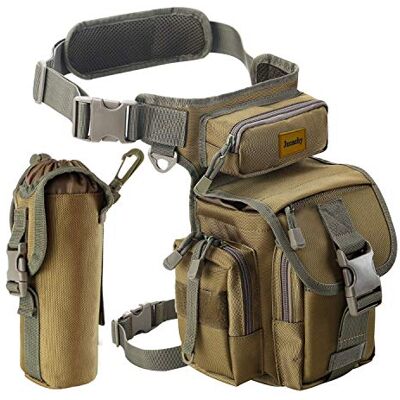 Jueachy Bolsa Tática Militar Impermeável Multifuncional para Perna, Bolsa de Cintura ao Ar Livre para Homem e Mulher, Riñoneras de Marcha para Correr, Pesca, Motociclismo, Caminhadas, Camping, Caça Jueachy Bolsa Tática Militar Impermeável Multifuncional para Perna, Bolsa de Cintura ao Ar Livre para Homem e Mulher, Riñoneras de Marcha para Correr, Pesca, Motociclismo, Caminhadas, Camping, Caça