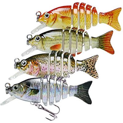 Truscend iscas de Pesca para Água Doce e Salgada, Swimbait Realista para a Truta e Bass, Isca de Pesca Bass de Afundamento Lento, Presente de Pesca para Homens, Equipamento de Pesca Familiar Truscend iscas de Pesca para Água Doce e Salgada, Swimbait Realista para a Truta e Bass, Isca de Pesca Bass de Afundamento Lento, Presente de Pesca para Homens, Equipamento de Pesca Familiar