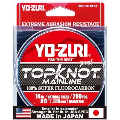 DUEL Yo-Zuri Topknot Carretel de Linha Principal de Fluorocarbono de 182,88 Metros, 6,35 kg, Transparente, Natural DUEL Yo-Zuri Topknot Carretel de Linha Principal de Fluorocarbono de 182,88 Metros, 6,35 kg, Transparente, Natural