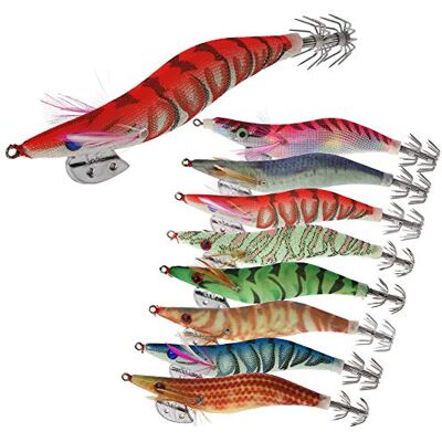 Croch 8 peças luminosa pesca camarão isca de lula para sépia polvo (3,0#) Croch 8 peças luminosa pesca camarão isca de lula para sépia polvo (3,0#)