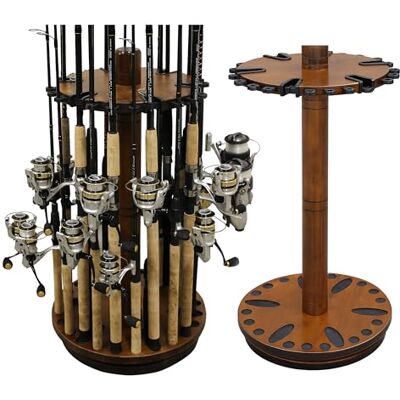 Rush Creek Creations Rush Creek Criações Spinning 30 pesca Rod Rack com Duo Rod Clips, luz, escuro Rush Creek Creations Rush Creek Criações Spinning 30 pesca Rod Rack com Duo Rod Clips, luz, escuro