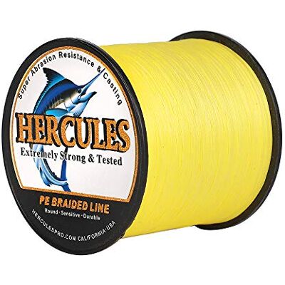 Hercules Sedal entrançado de 8 fios, 100 a 2000 m, 10-300 LB, super suave, polietileno, multifilamentos fio entrançado de pesca no mar e na água Hercules Sedal entrançado de 8 fios, 100 a 2000 m, 10-300 LB, super suave, polietileno, multifilamentos fio entrançado de pesca no mar e na água