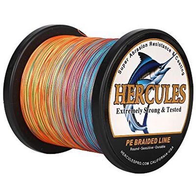 Hercules Sedal entrançado de 4 fios, 100-2000 m, 6-100 LB, super suave, polietileno, multifilamentos fio entrançado de pesca no mar e na água Hercules Sedal entrançado de 4 fios, 100-2000 m, 6-100 LB, super suave, polietileno, multifilamentos fio entrançado de pesca no mar e na água